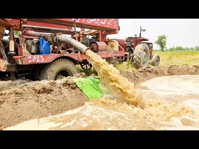 Old Tractor Engine Work ||Water Boring Machine Working In Panjab Pakistan|New Tube Well Installation