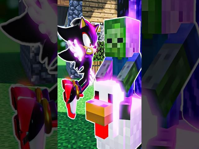 Shadow SLAPS Chicken Jockey To The Nether!! #minecraft #sonic