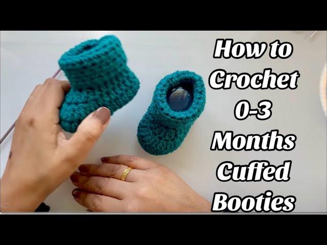 EASY! HOW TO CROCHET BABY BOOTIES 0-3 MONTHS