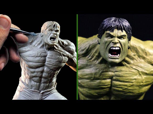 Sculpting THE INCREDIBLE HULK 2008 (Edward Norton) Timelapse