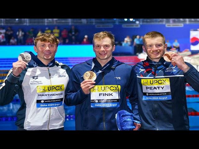 Nic Fink Wins Silver Medal in Men's 100 Breaststroke at the 2024 Paris Olympics