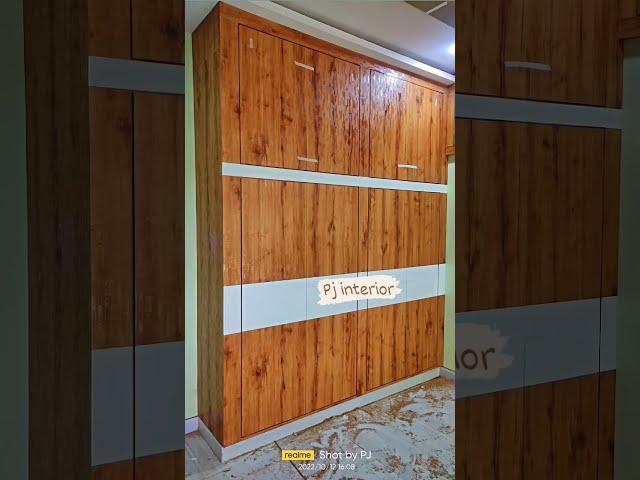 wood color decorative laminate wardrobe #pj interior