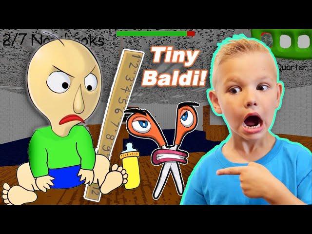 Mini Baldi Chasing Me In Baldi's HomeSchool With Arts And Crafts! Funny Dad, Az, And Canyon Skit!