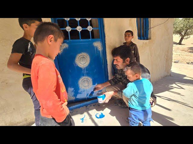 The magic of color and fragrance:Aghaqarboun and his children beautifying the house and baking bread