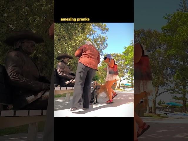 Australia funniest reactions. lelucon statue prank. luco patung #pranks #funny #comedy