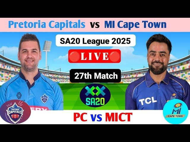 PC vs MICT Live | SA20 Live | SA20 League Live | SA20 League 2025 | SA20 Live Match Today