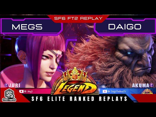 SF6 - DAIGO THE BEAST TV (akuma) VS MEG5 (juri) - SF6 ELITE RANKED REPLAYS