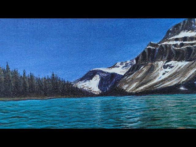 How To Paint Water Ripples on The Lake With Beautiful Mountains Time Lapse |Realistic Painting,EPS30