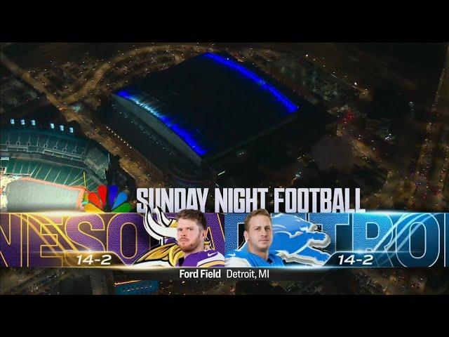Sunday Night Football on NBC intro | MIN@DET | 1/5/2025