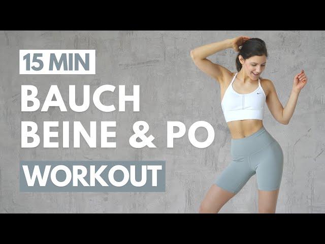 Bauch Beine Po Workout | 15 MIN effektive Übungen für Zuhause | Tina Halder