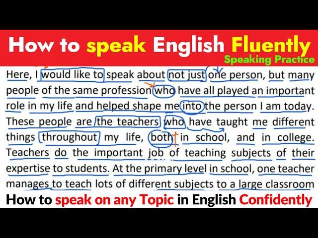 How to Speak in English || English Speaking Practice || How to speak English Fluently