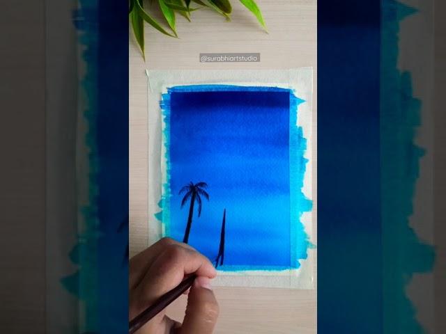 Easy and simple watercolor painting for beginners.  #shorts