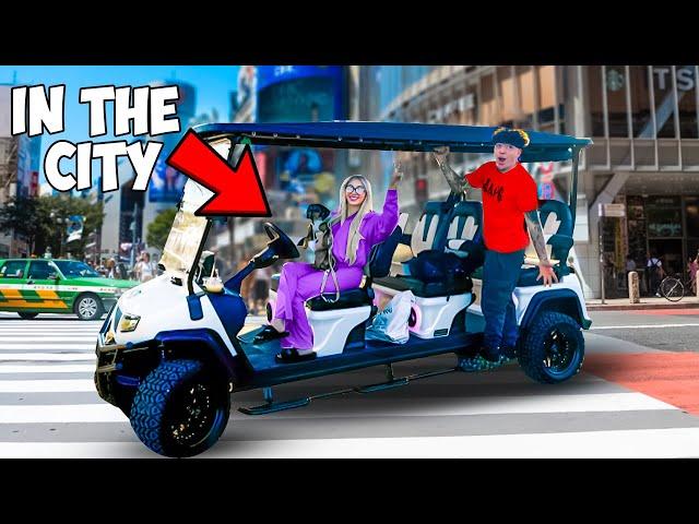 WE TOOK OUR 6 SEATER GOLF CART AROUND OUR CITY!! **LIT AF**