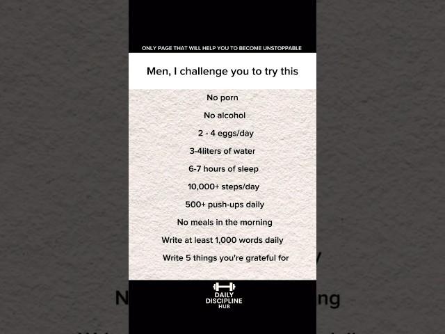 Discipline is the real flex. Are you in?#DisciplineChallenge #DailyHabits #LevelUp #NoExcusee