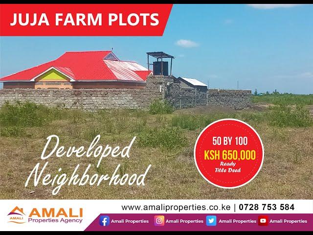 JUJA FARM PRIME RESIDENTIAL PLOTS FOR SALE. 50 BY 100 SELLING AT KSH 650,000.