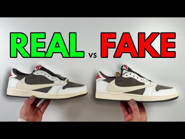 REAL VS FAKE! NIKE X TRAVIS SCOTT AIR JORDAN 1 REVERSE MOCHA UPDATED SNEAKER COMPARISON!