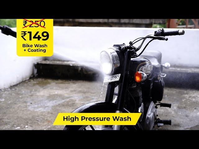 Hoora 149rs Bike Wash & Coating - Doorstep Self-Powered Bagpack  - Download the App NOW!