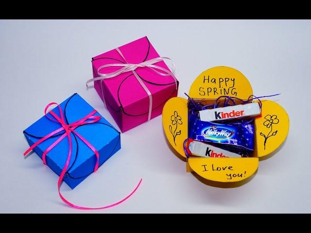 DIY paper crafts idea - gift box making. How to make gift box easy. Gift box tutorial / Julia DIY
