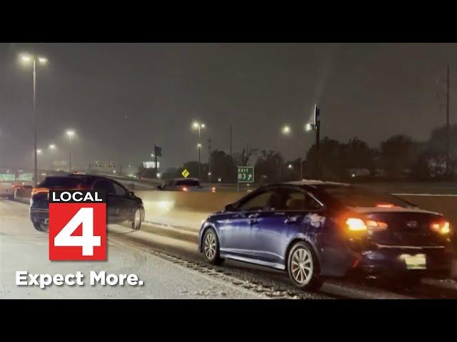 Drivers deal with icy roads across Metro Detroit