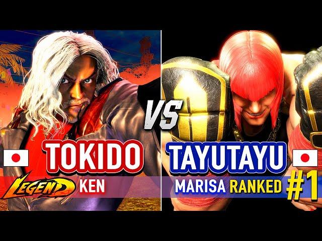 SF6  TOKIDO (Ken) vs TAYUTAYU (#1 Ranked Marisa) & KUROBUCHI (Marisa)  SF6 High Level Gameplay