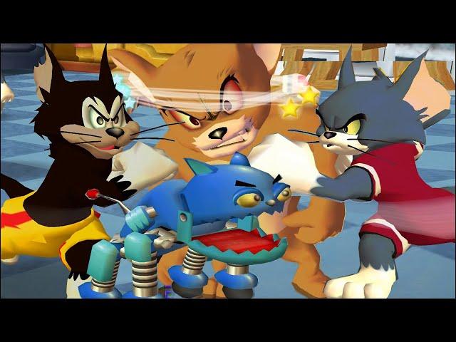 Tom and Jerry in War of the Whiskers Tom Vs Monster Jerry Vs Butch Vs Robot Cat (Master Difficulty)