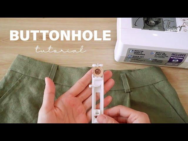 How To Make Buttonhole And Attach Button | Buttonhole Presser Foot Using Tutorial