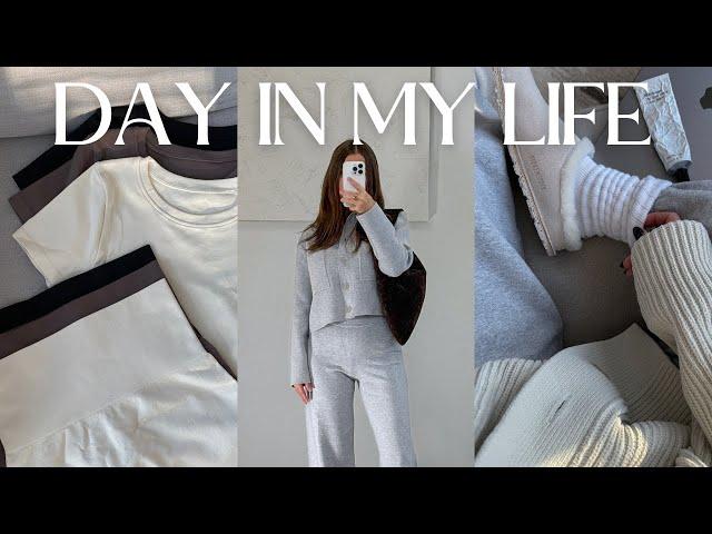 DAY IN MY LIFE | realistic work day, staying productive & activewear haul!