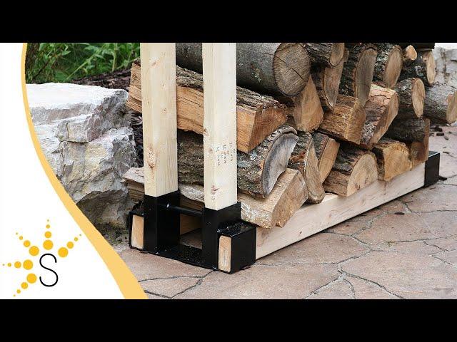 Sunnydaze Firewood Log Rack Brackets Kit - Adjustable to Any Length - Steel