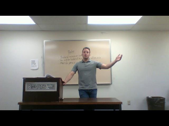 Kovats Real Estate School, Chapter 3, Part 1, License Laws