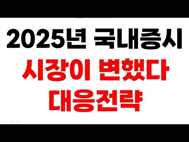 [주식] 2025년 국내증시 시장이 변했습니다 대응전략!