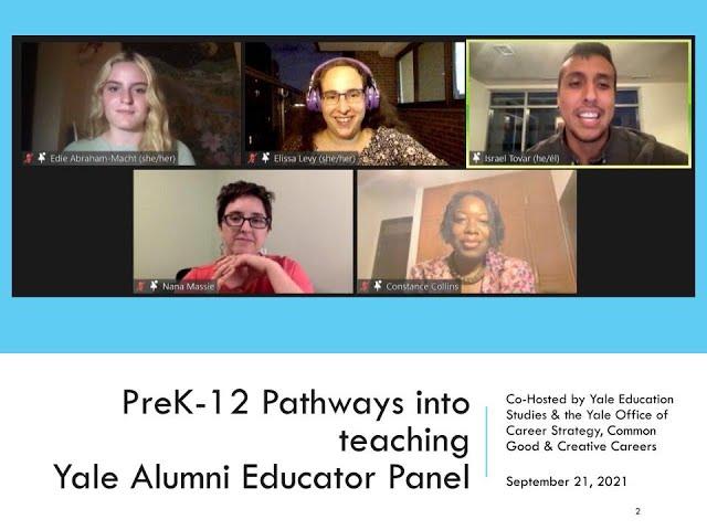 Yale Education Studies Alumni Teacher Panel, September 21, 2021