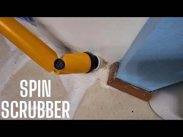 The grout came right up with this electric spin scrubber