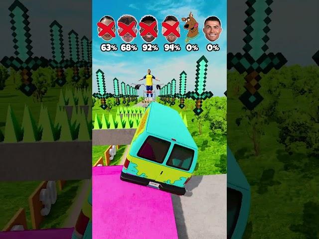 CR7 Vs Messi Vs Yamal Vs Scooby DooRace Challenge! #beamngdrive #simulator #shorts