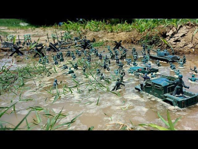 Army Men: War in the mud! Green Army and Grey Army Engage in Fierce Trench Battle #stopmotion