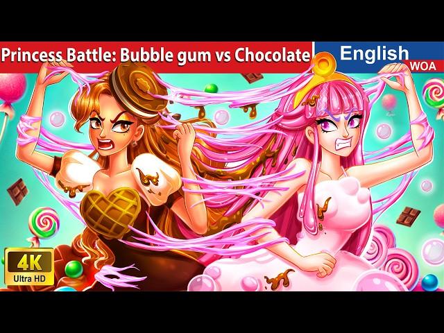 Princess Battle: Bubble gum vs Chocolate  Fairy Tales in English @WOAFairyTalesEnglish