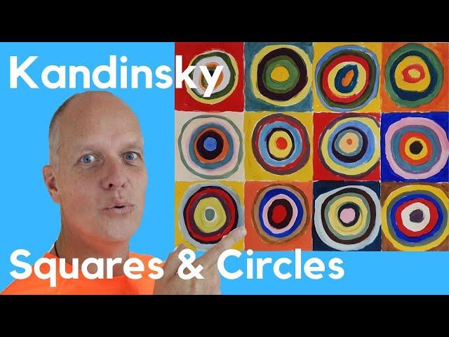 Paint like Kandinsky Circles - Color study squares with concentric circles