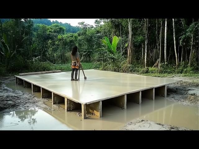 Women Build Lake House in the Jungle in 120 Days | Start to Finish by @freefootsteps877