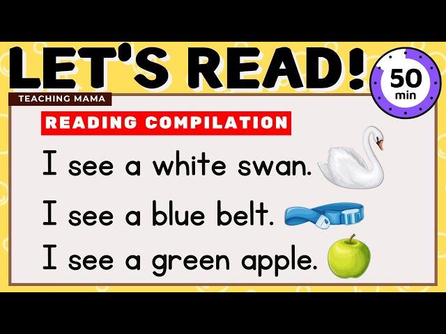 LET'S READ! | READING COMPILATION | PRACTICE READING ENGLISH FOR KIDS | 50 MINS | TEACHING MAMA