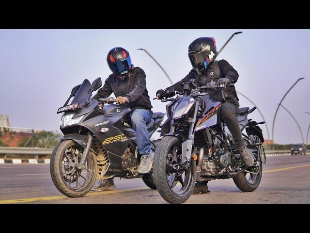 2025 KTM Duke 250 Vs Suzuki Gixxer SF250 | Drag Race