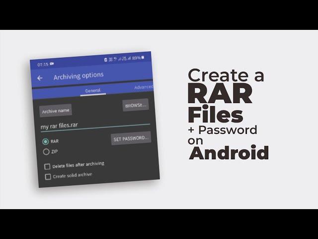 How to Create a RAR File with Password Protection on Android