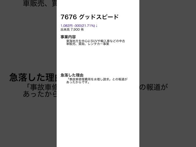 2023.8.23 ストップ安銘柄解説！#Short