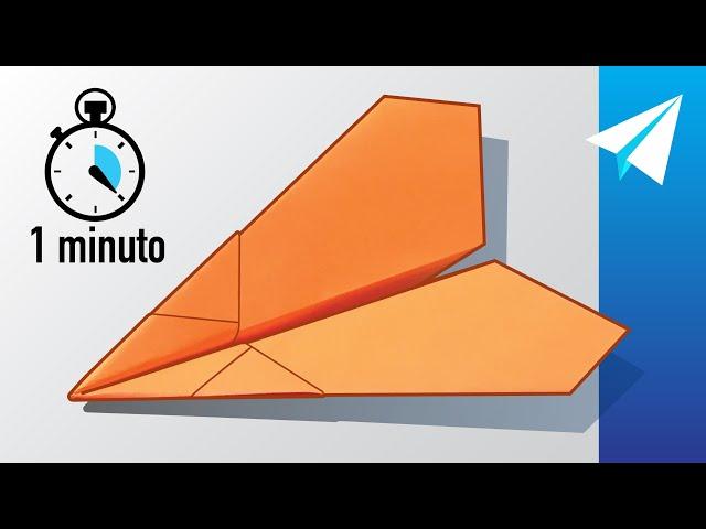 FLY MORE THAN 30 METERS! How to make an EASY paper airplane in 1 minute (60 seconds)