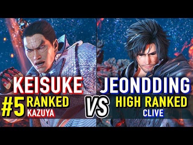 T8  KEISUKE (#5 Ranked Kazuya) vs JEONDDING (Clive)  Tekken 8 High Level Gameplay