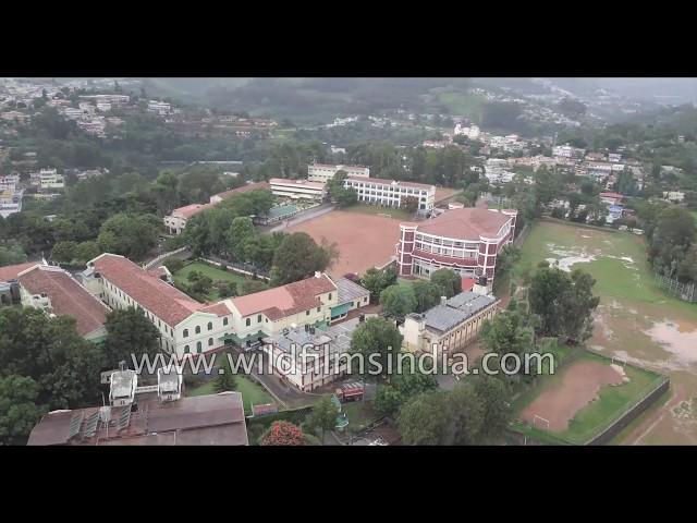 Coonoor hill station in the Nilgiris of Tamil Nadu: aerial view