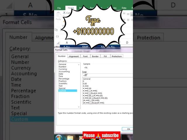 Save time with Excel: Quick tip to add +91 before number #excel excel interview