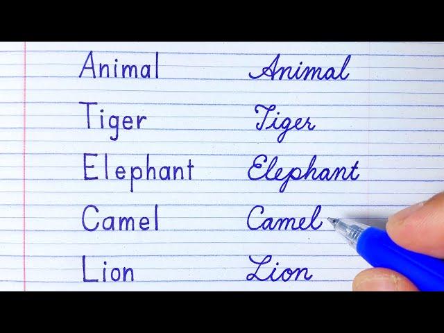 How to write Animals name in English | Print Handwriting & Cursive Handwriting |Handwriting practice