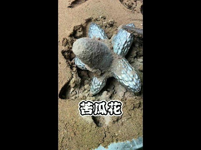 Boiling Molten Iron Casts Bitter Gourd Flowers!#satisfying #funny #handmade