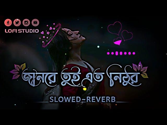 jan re tui amon kore amay marish na || জানরে তুই এত নিঠুর হতে পারিস না || [Slowed~Reverb] Song #lofi