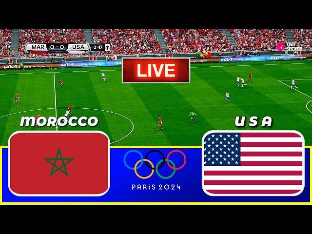 MOROCCO vs USA - Paris Olympic Games 2024 || Quarter-Final || Football Match | PES 21