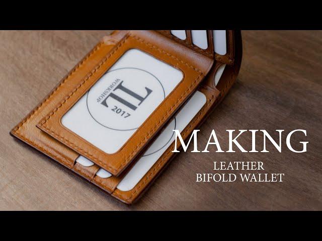 Making a bifold wallet with crocodile leather cover. Leather craft